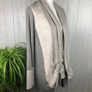 Venus gray open front long sleeve cardigan jacket mohair wool